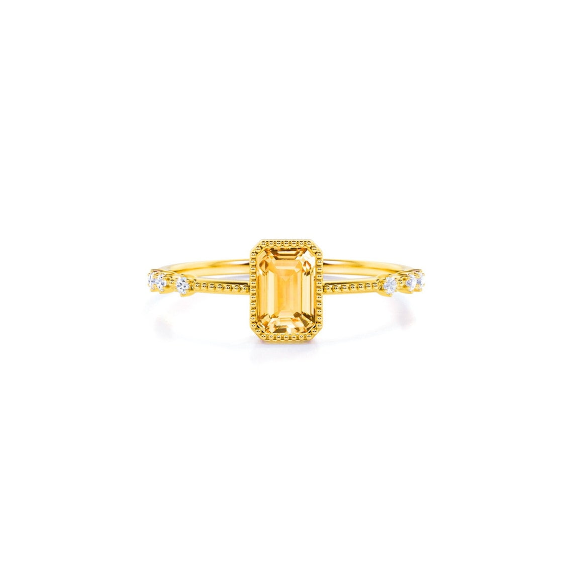 Lunel 3 Carat Canary Marquise Trillion Cubic Zirconia Pave Halo Three Stone  Ring