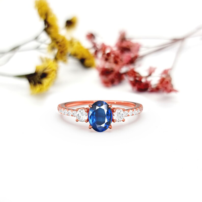 Amazon.com: PEORA Solid 14K White Gold Created Blue Sapphire Ring with  Genuine White Topaz, 3 Carats, Cushion Cut, 8mm, Size 5: Clothing, Shoes &  Jewelry